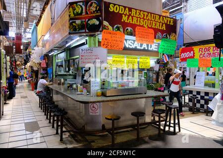 Costa Rica San Jose - Restaurants in San Jose Central Market Stock Photo