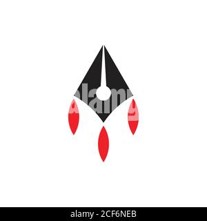 pen writer flyer geometric education vector Stock Vector