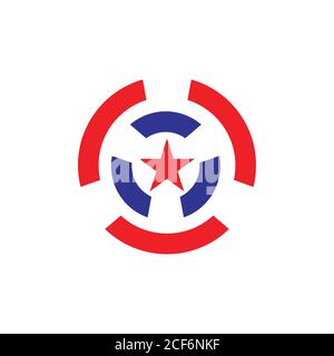 simple geometric american shield star symbol vector Stock Vector