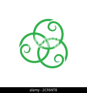 linked spiral curly logo vector Stock Vector