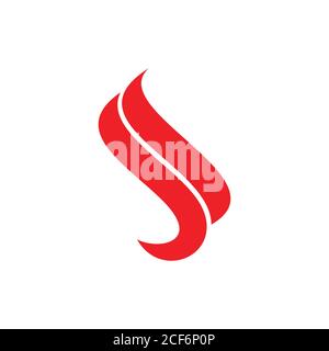 simple curves flame geometric clear logo vector Stock Vector