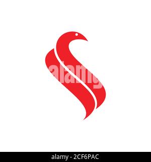 abstract letter s swan shape logo vector Stock Vector