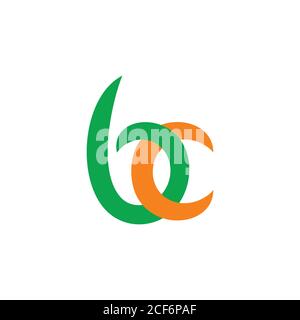 letters bc simple linked logo vector Stock Vector