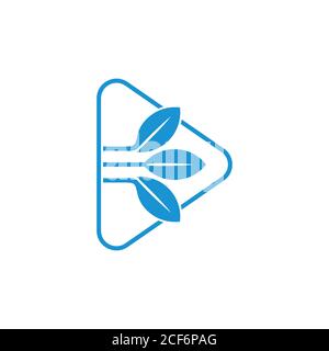 abstract triangle player leaf shape logo vector Stock Vector