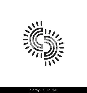 letter cc sun geometric line logo vector Stock Vector