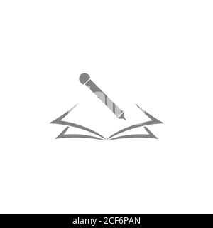 book and pen writer symbol education vector Stock Vector