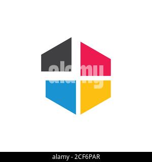 colorful window motion logo vector Stock Vector
