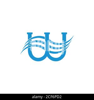 letter w water flow pipe logo vector Stock Vector