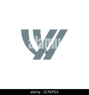 letter wv simple geometric linked logo vector Stock Vector