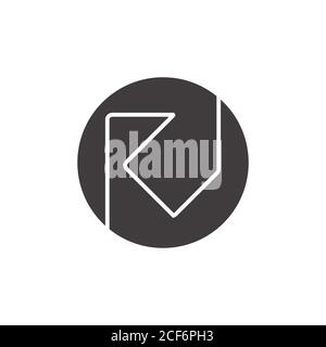 letter rv simple line logo vector Stock Vector