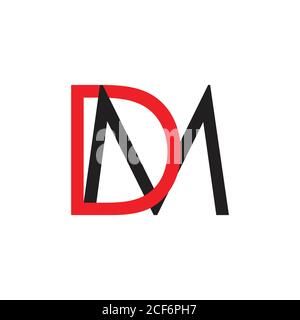 letters dm simple linked logo vector Stock Vector
