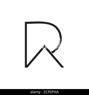 abstract letter ra or pa simple line logo Stock Vector