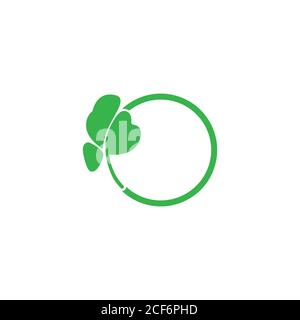 simple circle leaf parsley design logo vector Stock Vector