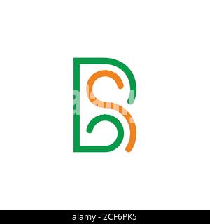 vector of letter bs geometric colorful line design symbol logo Stock Vector