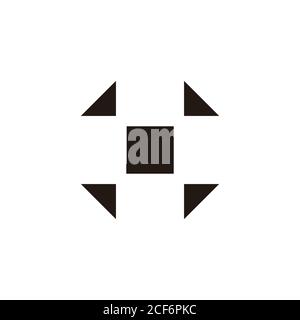 plus simple square negative space symbol logo vector Stock Vector