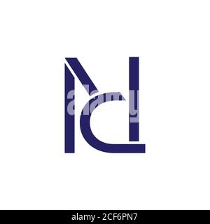 letter nd simple geometric line logo vector Stock Vector