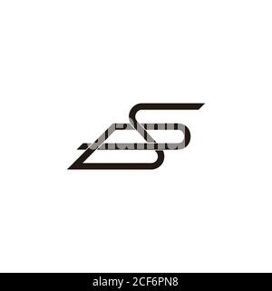letter ps linked overlapping lines logo vector Stock Vector
