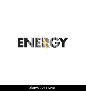 text energy thunder logo vector Stock Vector