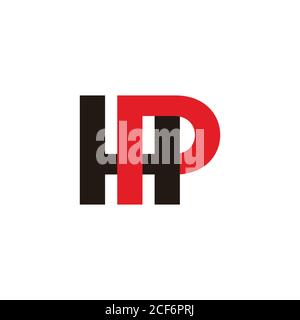 letter hp simple linked geometric colorful logo vector Stock Vector