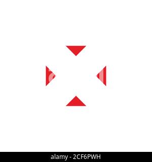 focus target letter x simple geometric symbol logo vector Stock Vector