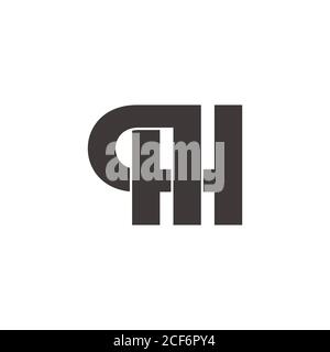letter hq simple linked lines geometric logo vector Stock Vector