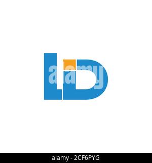 letter Ld simple geometric line colorful logo vector Stock Vector