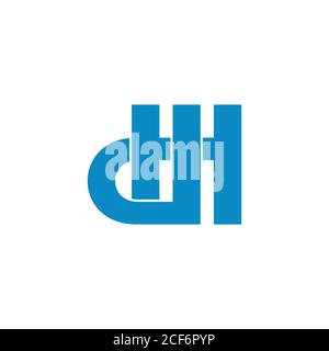 letter hd simple overlapping lines geometric logo vector Stock Vector