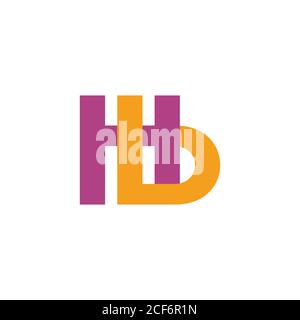 letter hb simple overlapping lines geometric colorful logo vector Stock Vector