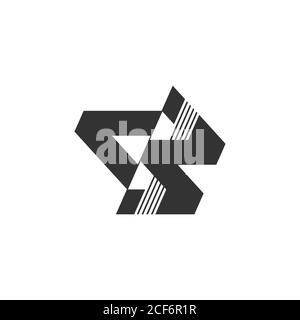 abstract letter ab stripes geometric logo vector Stock Vector