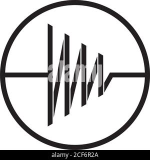 pulse simple circle geometric line symbol logo vector Stock Vector