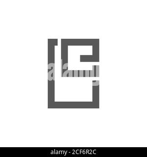 letter e simple geometric frame window symbol logo vector Stock Vector