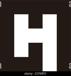 letter h symbol geometric square line negative space design logo vector Stock Vector