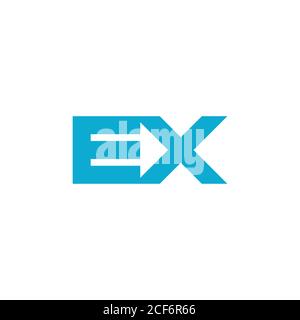 letter ex motion arrow simple geometric symbol vector Stock Vector