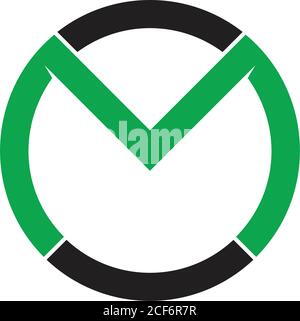 letter mo geimetric line circle logo vector Stock Vector