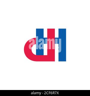 letter hd simple linked geometric colorful logo vector Stock Vector