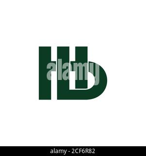 letter hb simple linked lines geometric logo vector Stock Vector