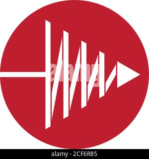 circle triangle arrow negative space logo vector Stock Vector
