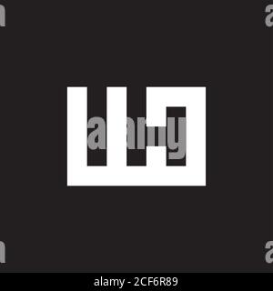 letter ih symbol geometric square line negative space design logo vector Stock Vector