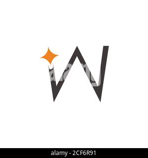 simple letter w motion star geometric line logo vector Stock Vector