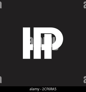 letter hp simple overlapping lines geometric logo vector Stock Vector