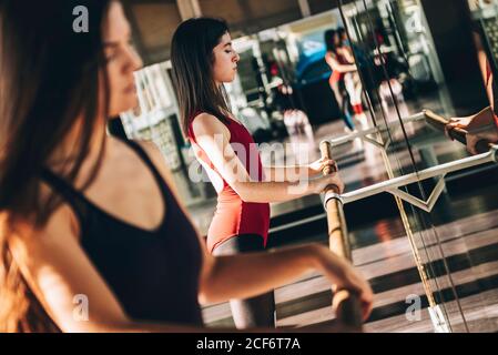 Young ballet dancer working out in studio Stock Photo