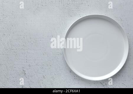 From above picture of composition of white dish Stock Photo
