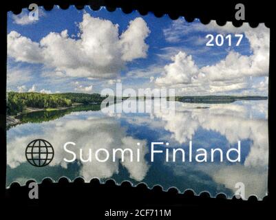 Postage stamp from Finland in the Sound of Silence - Seasons of Finnish Nature series issued in 2017 Stock Photo