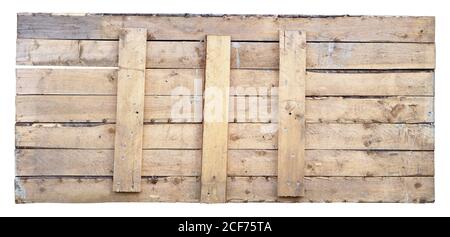Wooden board made from pine planks fastened with screws Stock Photo