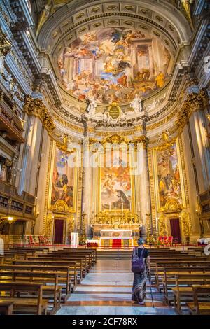 Interior of Chiesa di Sant Ignazio Di Loyola in Rome Italy Stock Photo