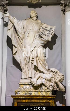 Statue of Saint Ignatius in Chiesa di Sant Ignazio Di Loyola in Rome Italy Stock Photo