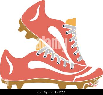 Baseball Boot Icon. Flat Color Design. Vector Illustration. Stock Vector