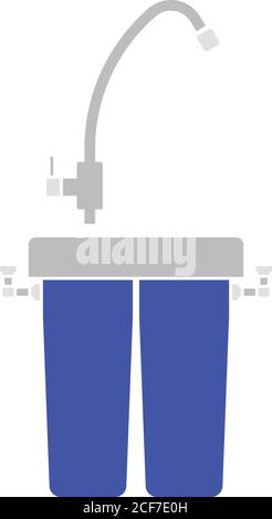 Water Filter Icon. Flat Color Design. Vector Illustration. Stock Vector