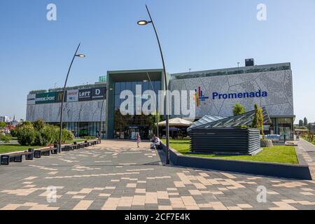 Novi Sad, Serbia - August 31, 2020: Building exterior of the Promenada shopping mall in Novi Sad, Serbia Stock Photo