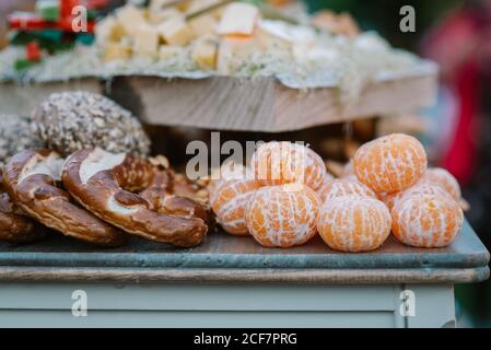 Wedding buffet with canapes and sweets Stock Photo